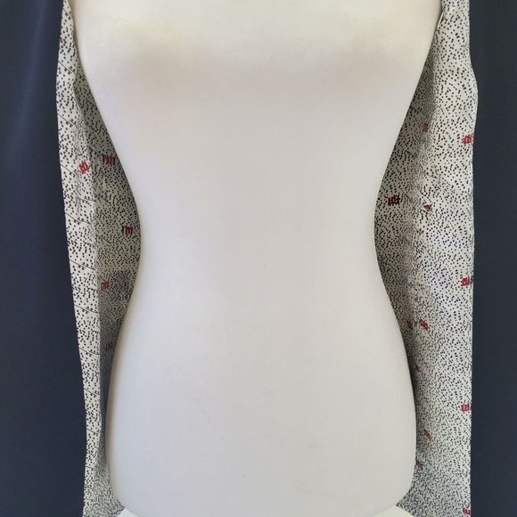 Isola Marras Vest Belted Open Black & White Blouse Top Elegant Gilet Italy 40/8 - Picture 5 of 6